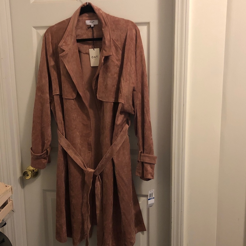Oat New York Brown Suede Trench Coat